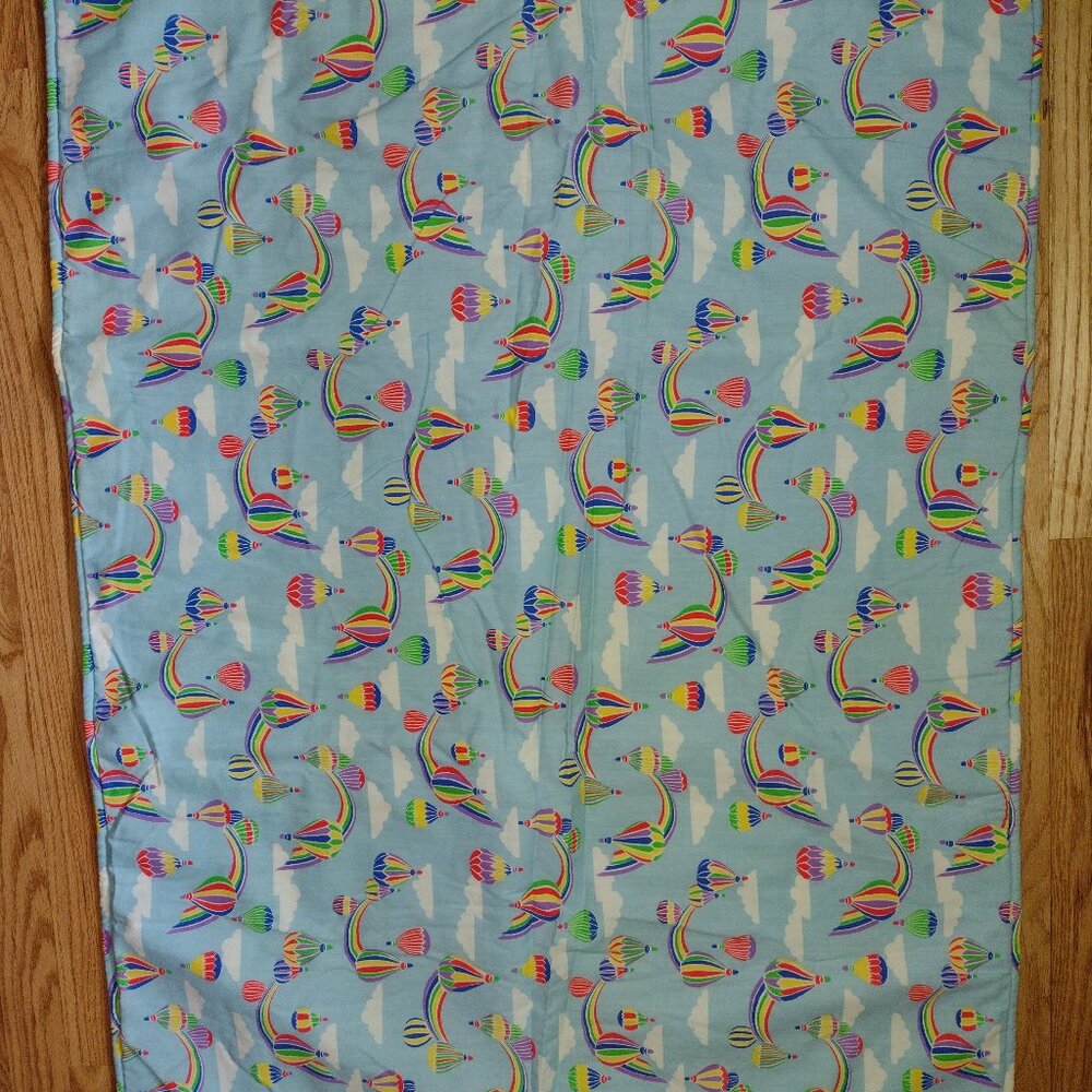 New hand made Baby quilt blanket with lovely hot air balloons and clouds